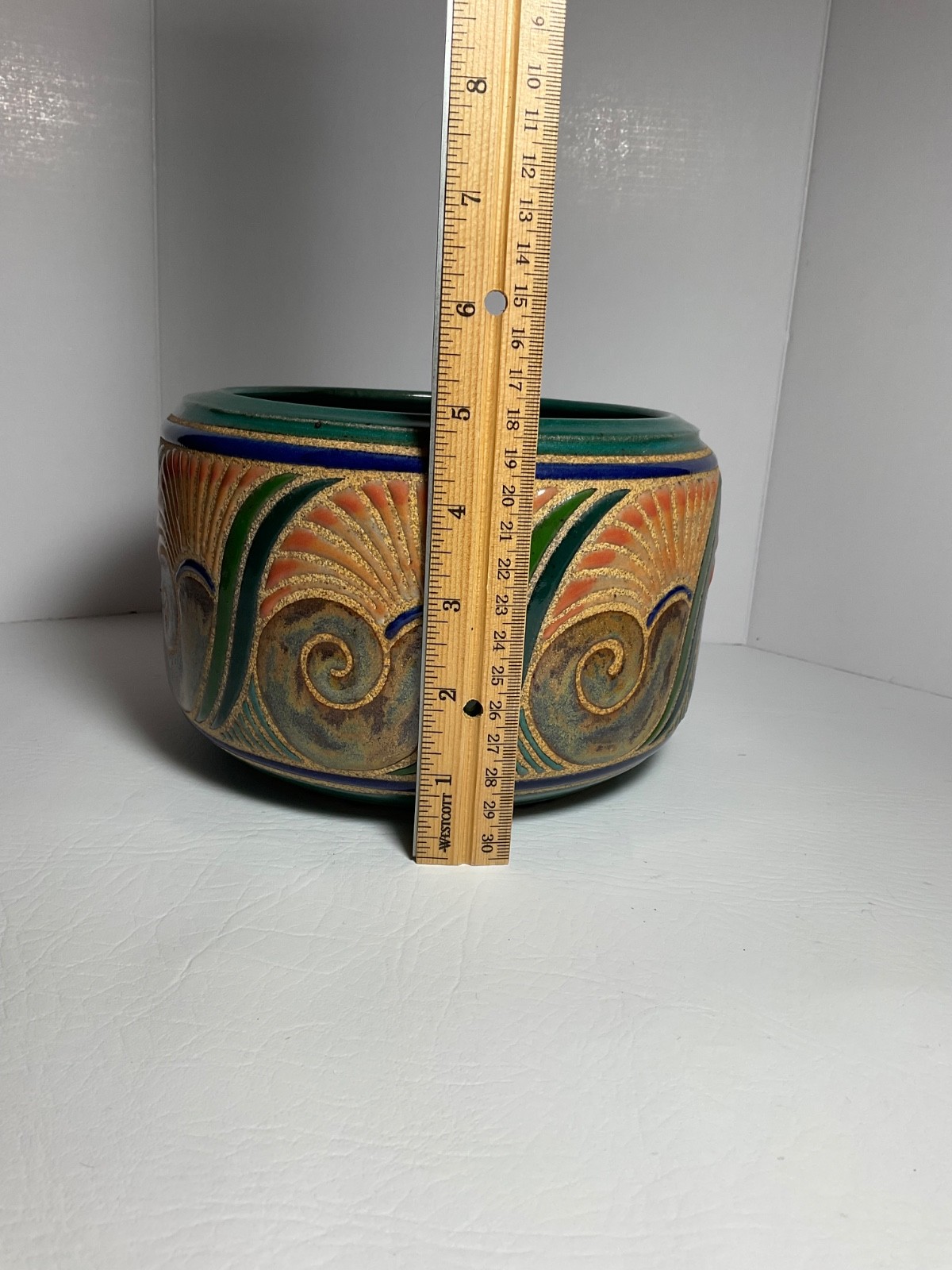 Cathra-Anne Barker Art Pottery Jardiniere – 5” Tall by 7” Wide ~ Signed 1997