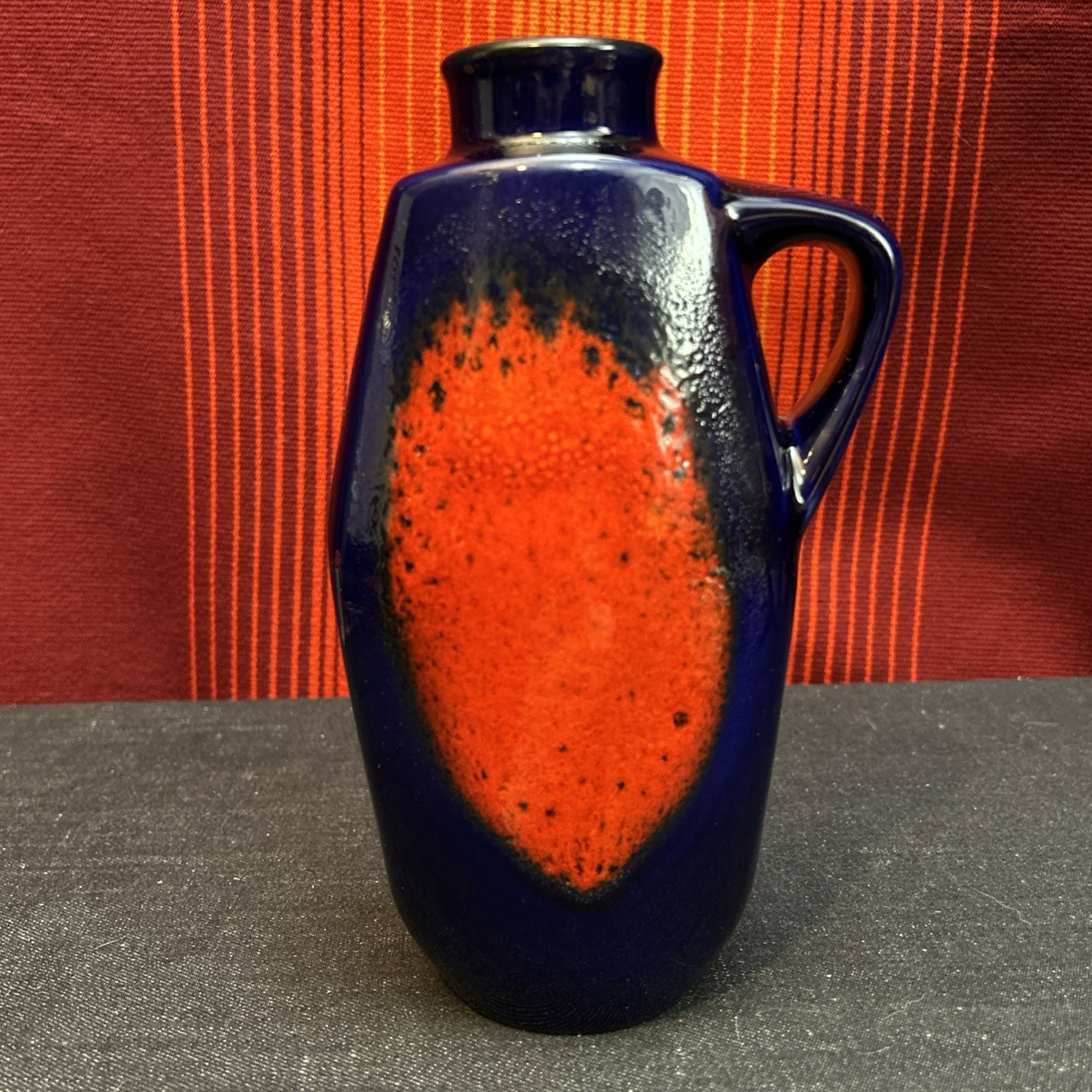 Vintage Simon Peter Gerz West Germany Pottery Lava Drip Glaze Ceramic Vase MCM