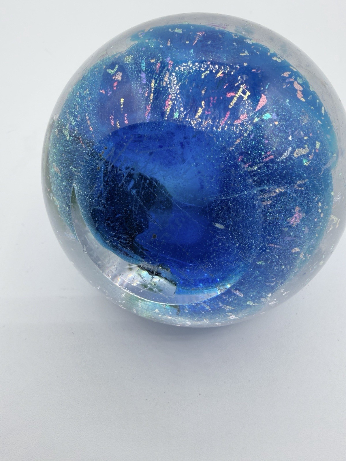 GES Glass Eye Studio Celestial Series NEPTUNE Art Glass Paperweight 2005