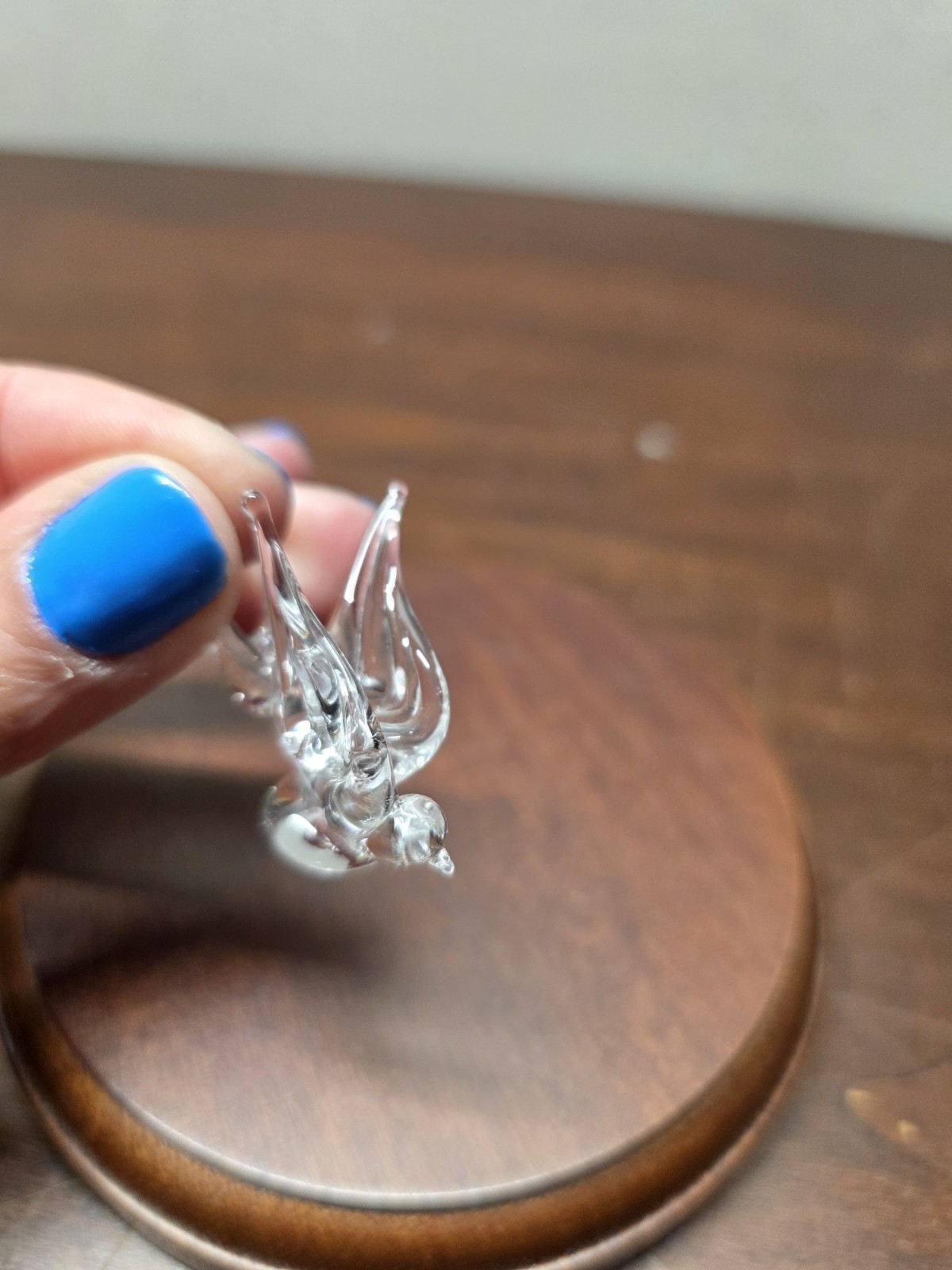 Miniature Clear Art Glass Flying Bird Figurine Mini Decoration