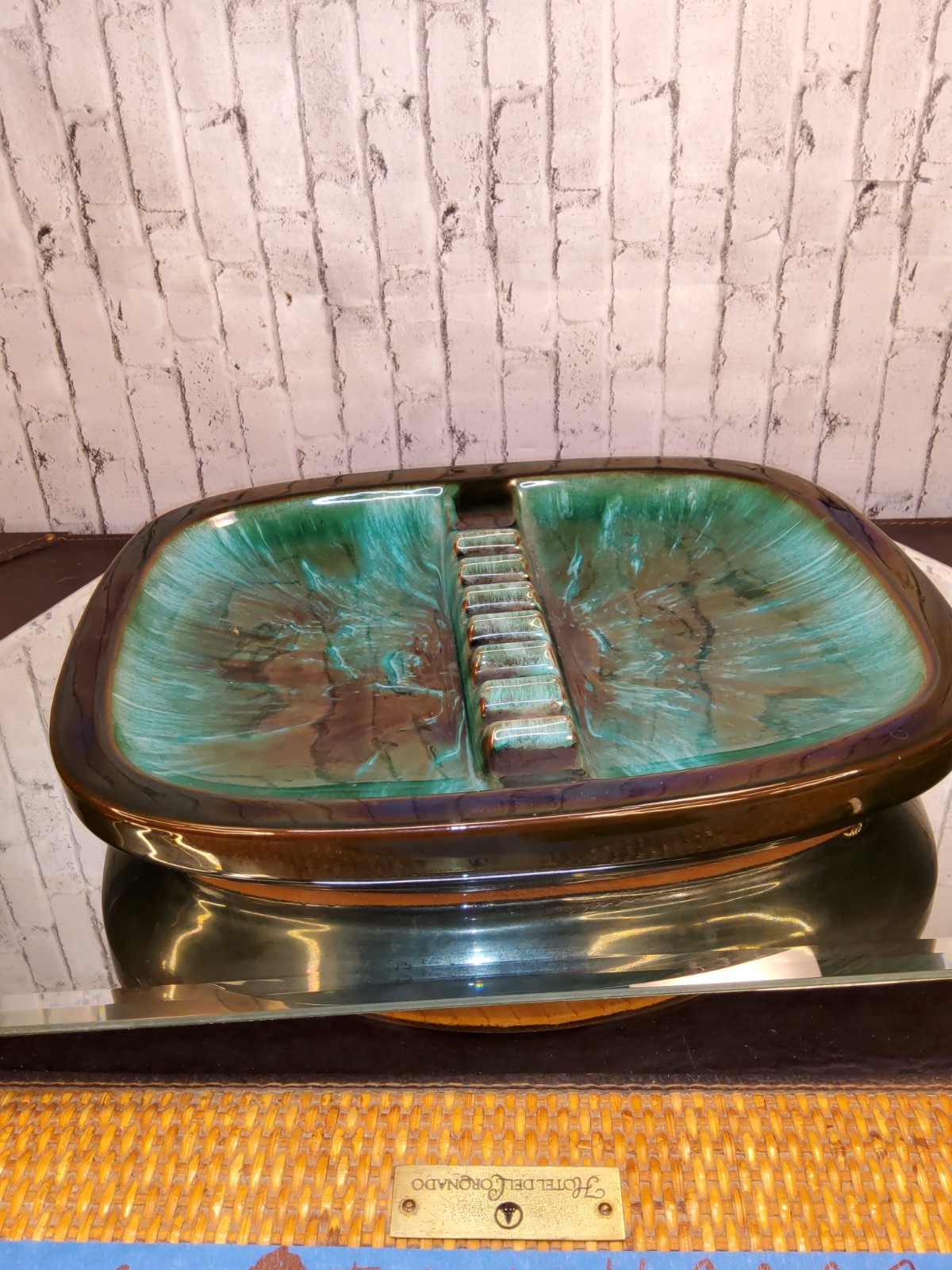 Vintage awesome ASHTRAY CIGARETTE / CIGAR by Blue Mountain Pottery 11.75″