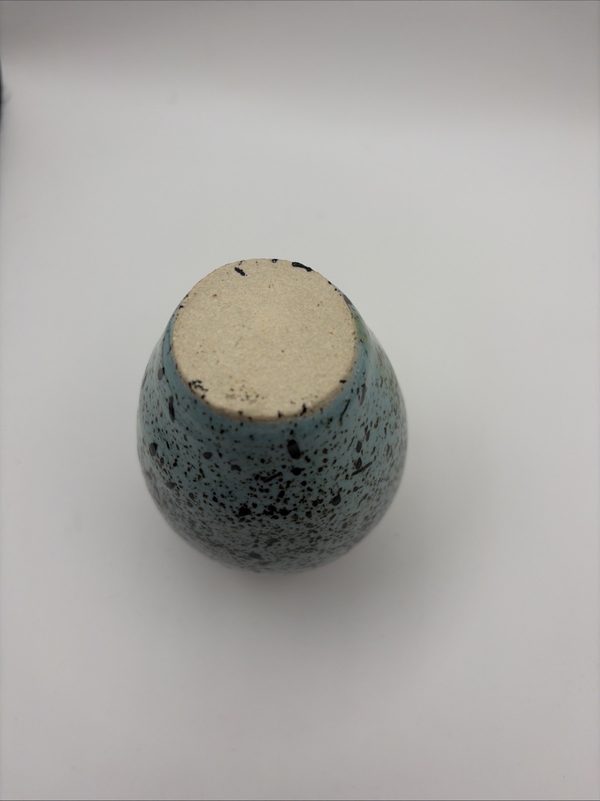 Robin Egg Blue And Yellow Speckled & Ombre Pottery Vase 4 Inches