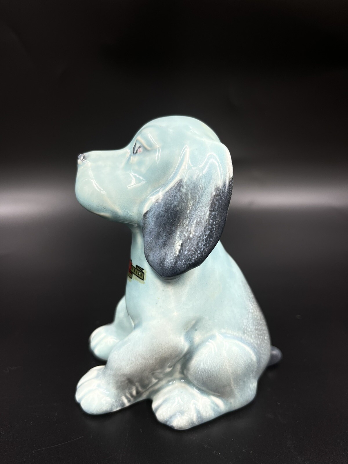 Beswick Blue Lollopy Dog Seated Drip Glazed England Pottery 454 Niagara Falls