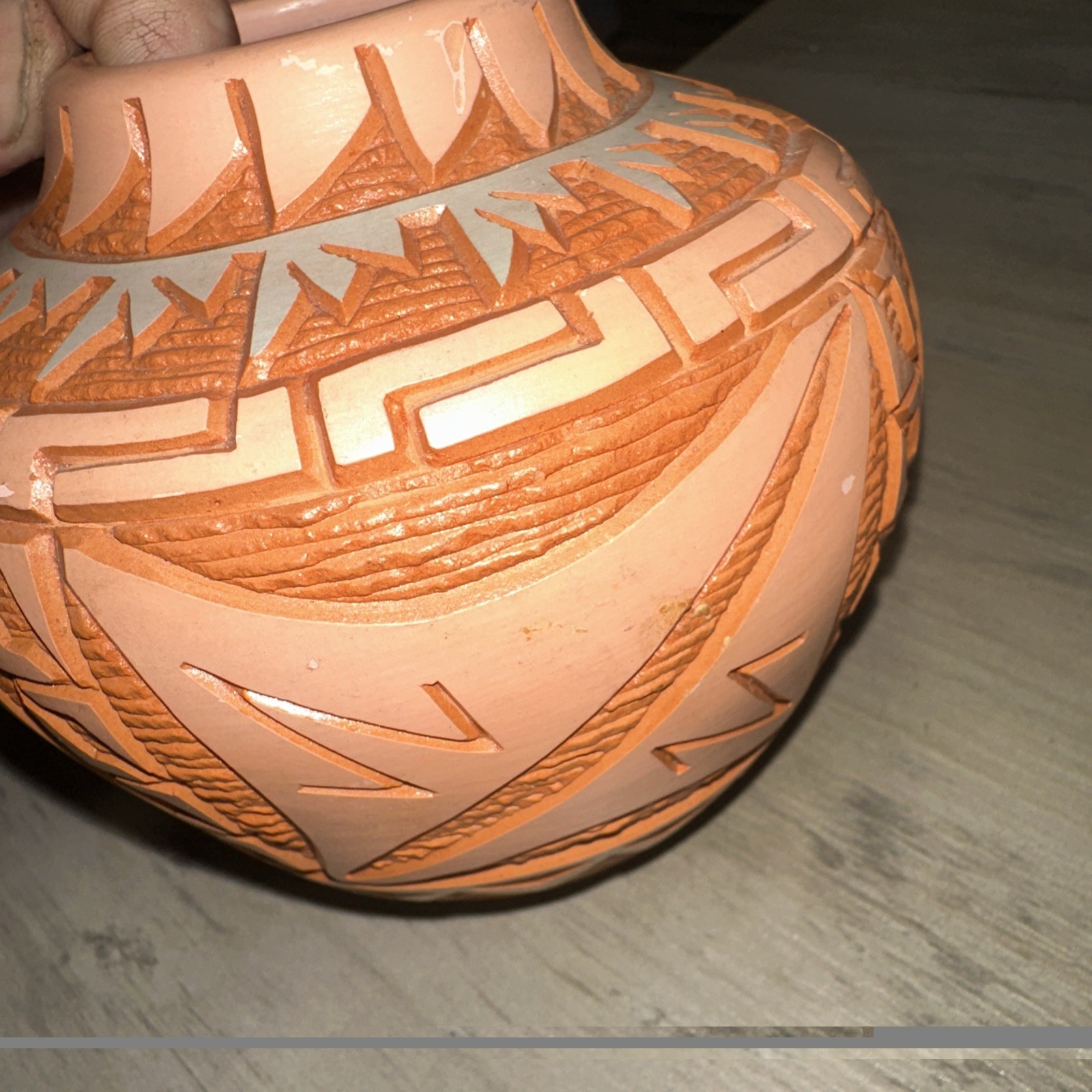 Laguna New Mexico Art Pottery Vase made & signed by P.K. Lucario 1993