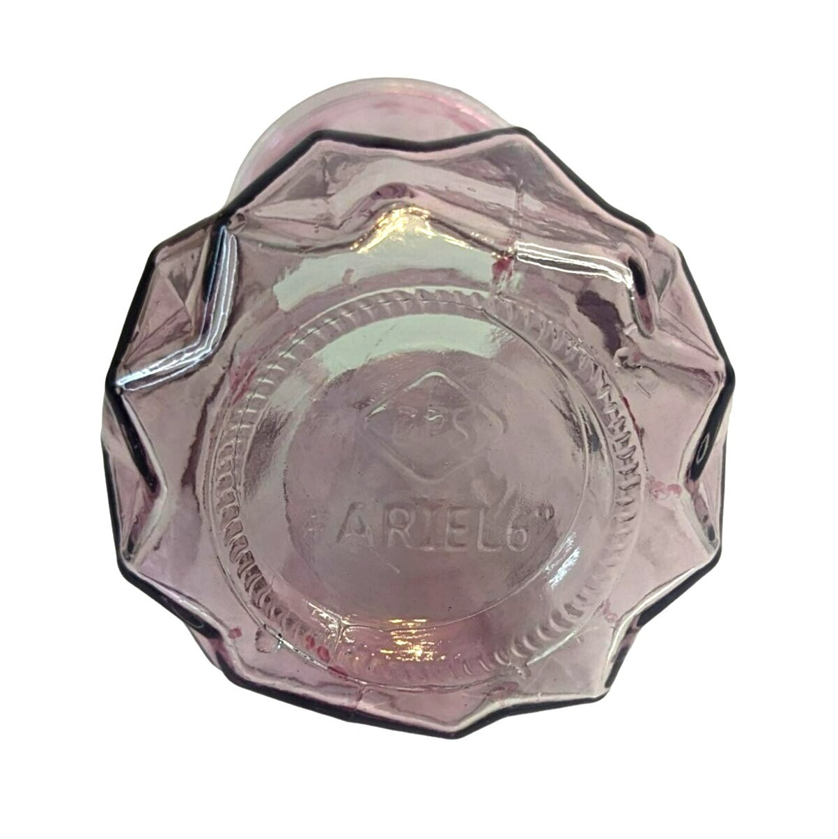 Vintage DPS Ariel Purple Flower Glass Vase 6-inches Decagon Star Shaped