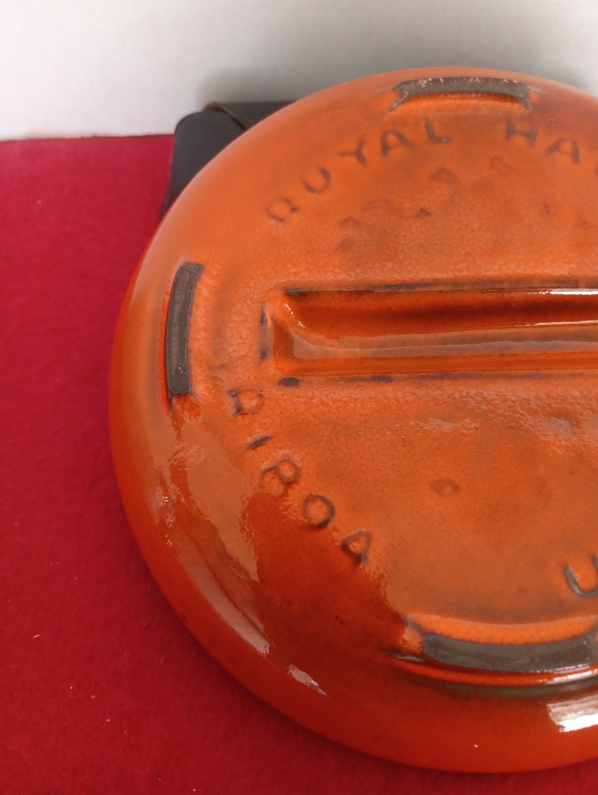 MCM Retro Atomic Orange Royal Haeger Cigarette Cigar Ashtray VIntage R1894 USA