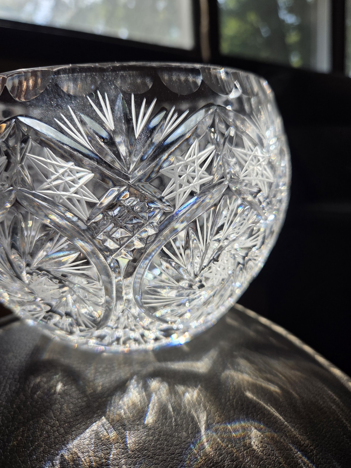 Crystal Cut Beautiful Rose Bowl Pin wheel, Pineapple, And Star Of David Designs
