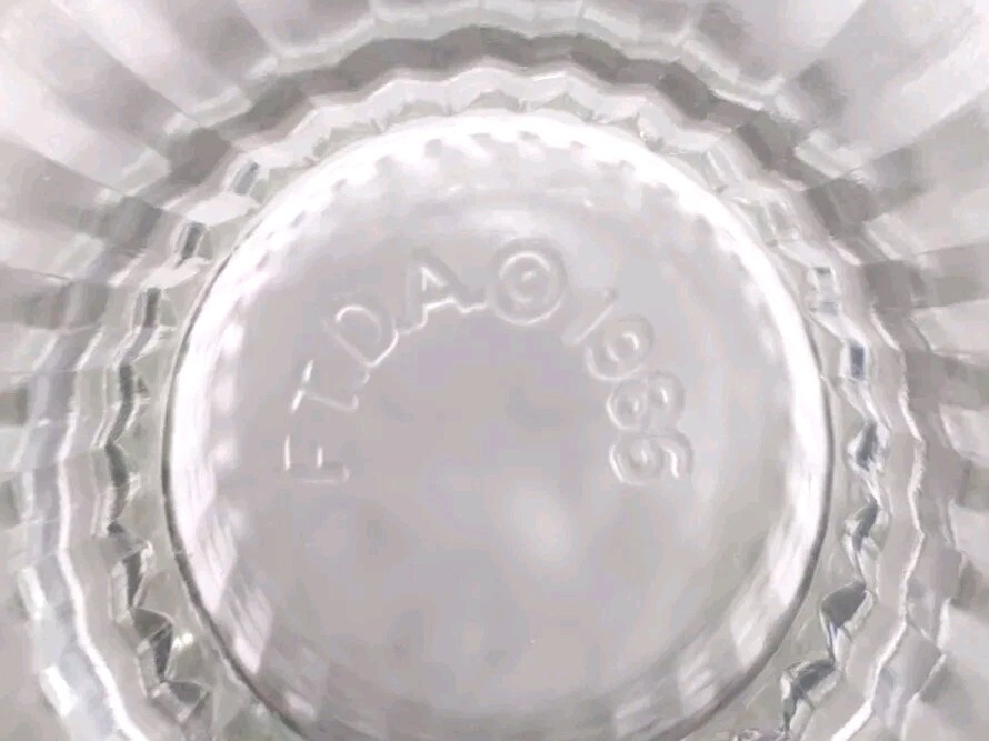 Vintage Clear FTDA 1986 Clear Glass Footed Compote Vase Heavy 5 5/8″H X 5 7/8″W
