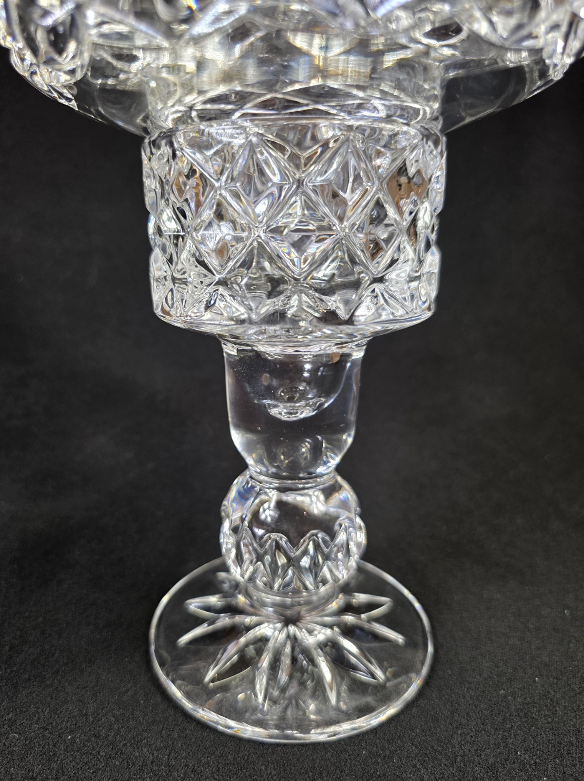 Hurricane Shade Globe Cut Lead Crystal Candlestick Holder Julia Poland 2-Pieces