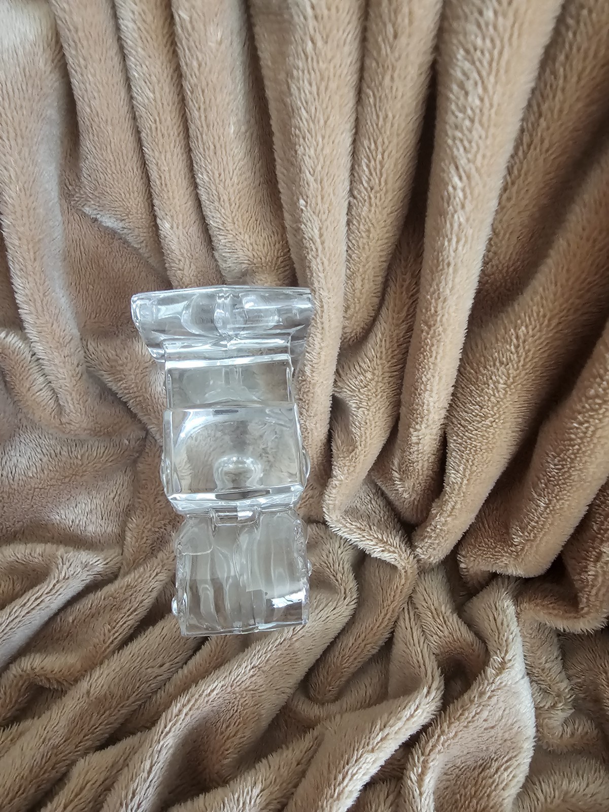 Vintage Clear Crystal Locomotive Train Paperweight Figurine Signed