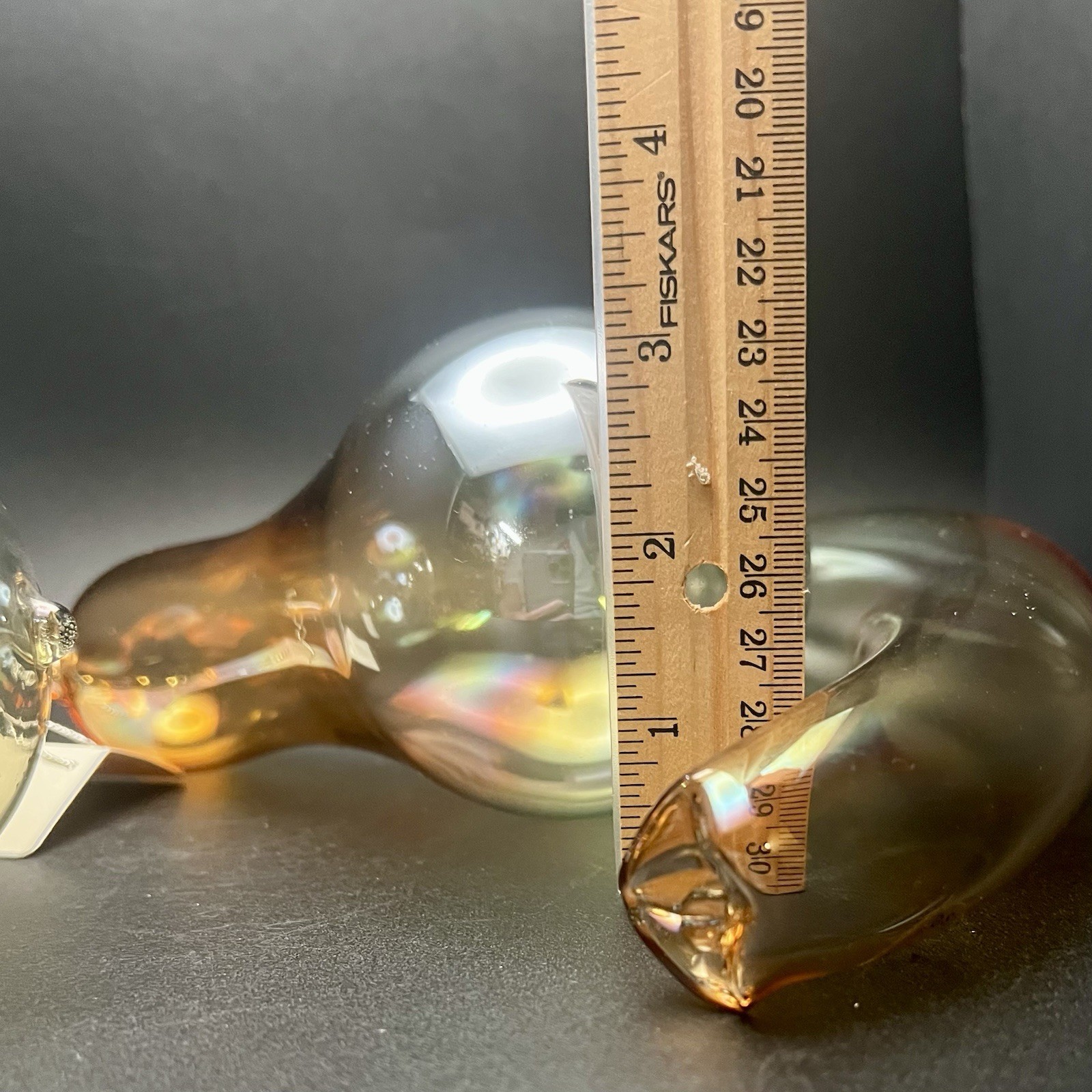 Parise Vetro Italian Hand Blown Art Glass Fruit Amber Iridescent Fig Banana Pear