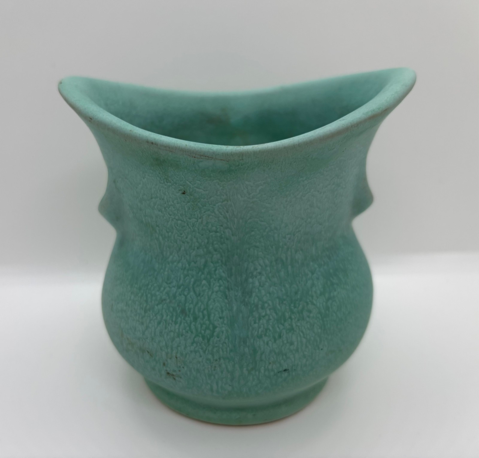 1930s Vintage WELLER AQUA VASE Art Pottery Small Ear Handles