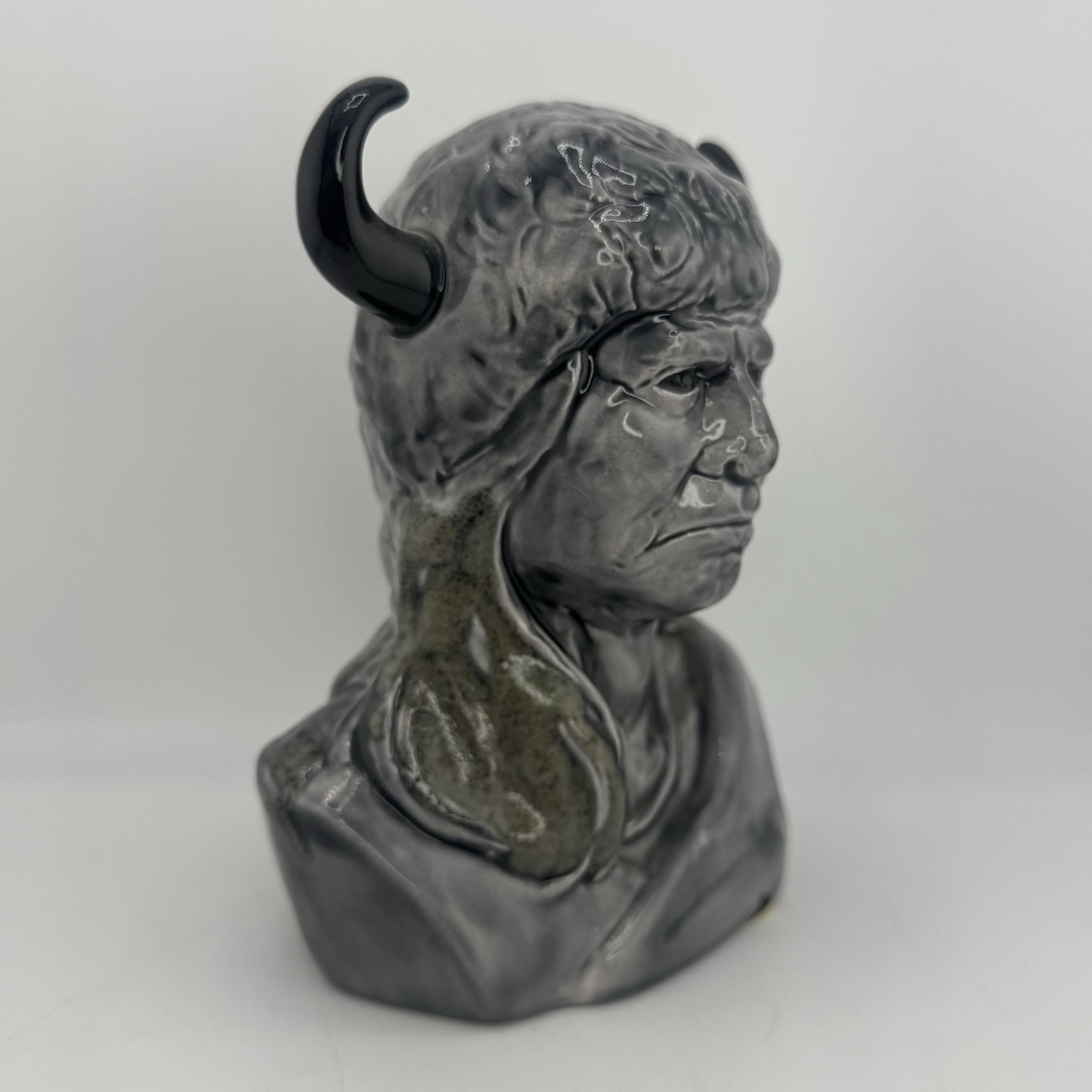 Mt. St. Helens Ash Glossy Glazed Ceramic 6” Native American Chief w/ Paper