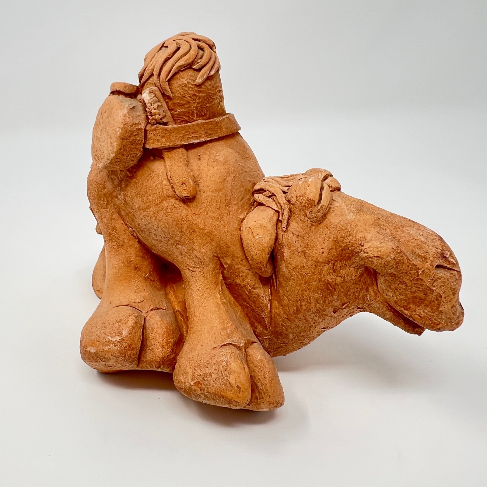Vintage 70s Kersten Bros Terracotta Pottery Traveling Camel Weed Pot Figurine