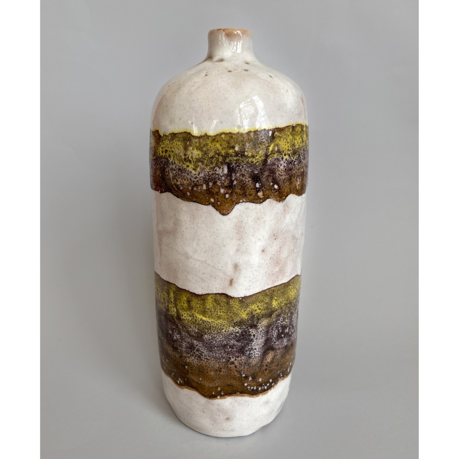 1960s Raymor Lava Vase Italy MCM Mid Century Modern 1051 Bottleneck 10.5″