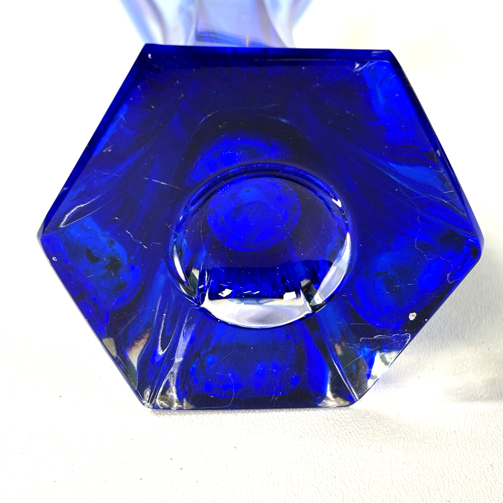 Royal Gallery Italy Cobalt Blue Hexagonal Bud Vase 10.50″ Tall