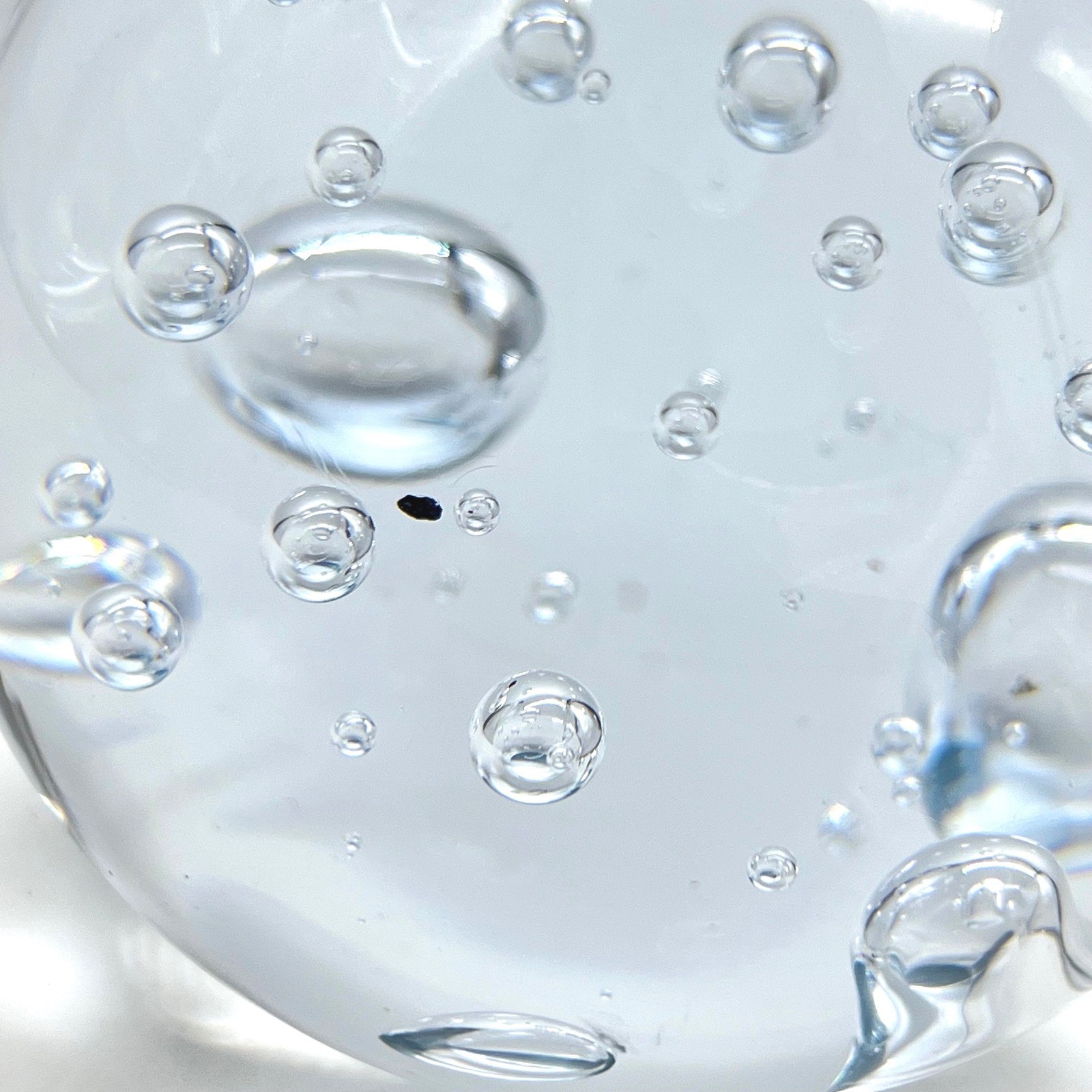 Vintage Clear Controlled Bubble Art Glass Paperweight 3 Inch Spherical Orb