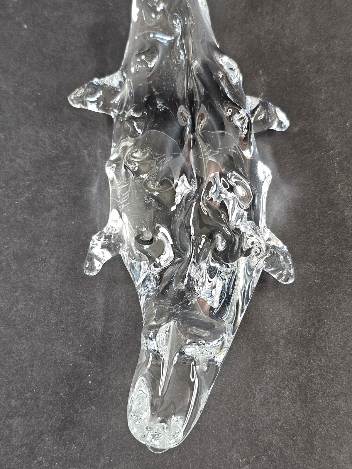 FM Ronneby Sweden Alligator Crocodile Caiman Clear Art Glass Crystal Figurine