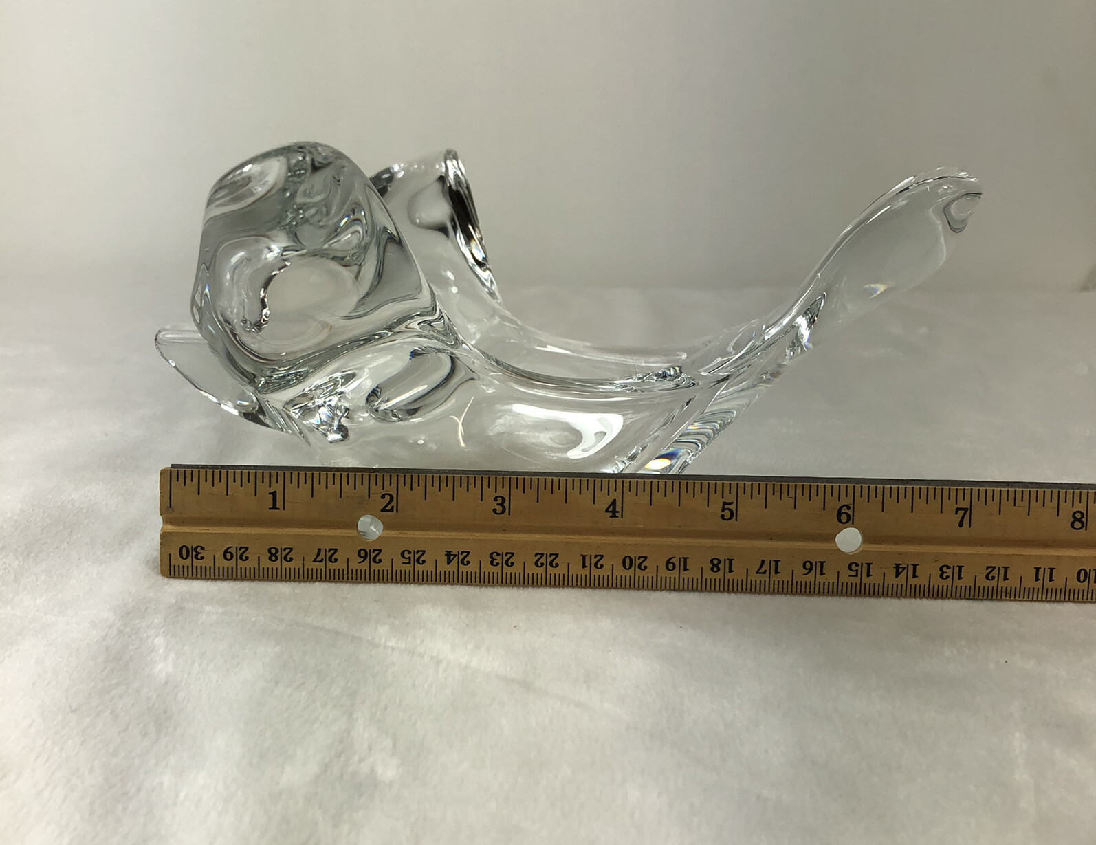 Princess House Lead Crystal Flying Turtle Dove Bird Candy Dish Votive Holder
