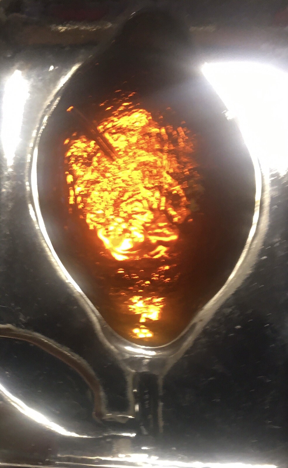 VTG Clear W/Amber Flower In Relief Glass Paperweight – 3.25” X 2.25” X 2” Thick