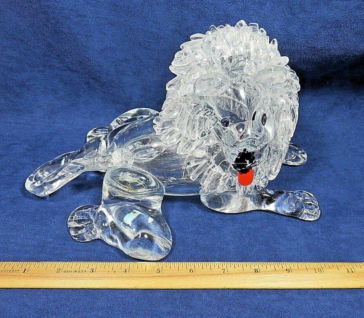 Large LION Dog Poodle ~ Czech Bohemian Crystal Glass Figurine