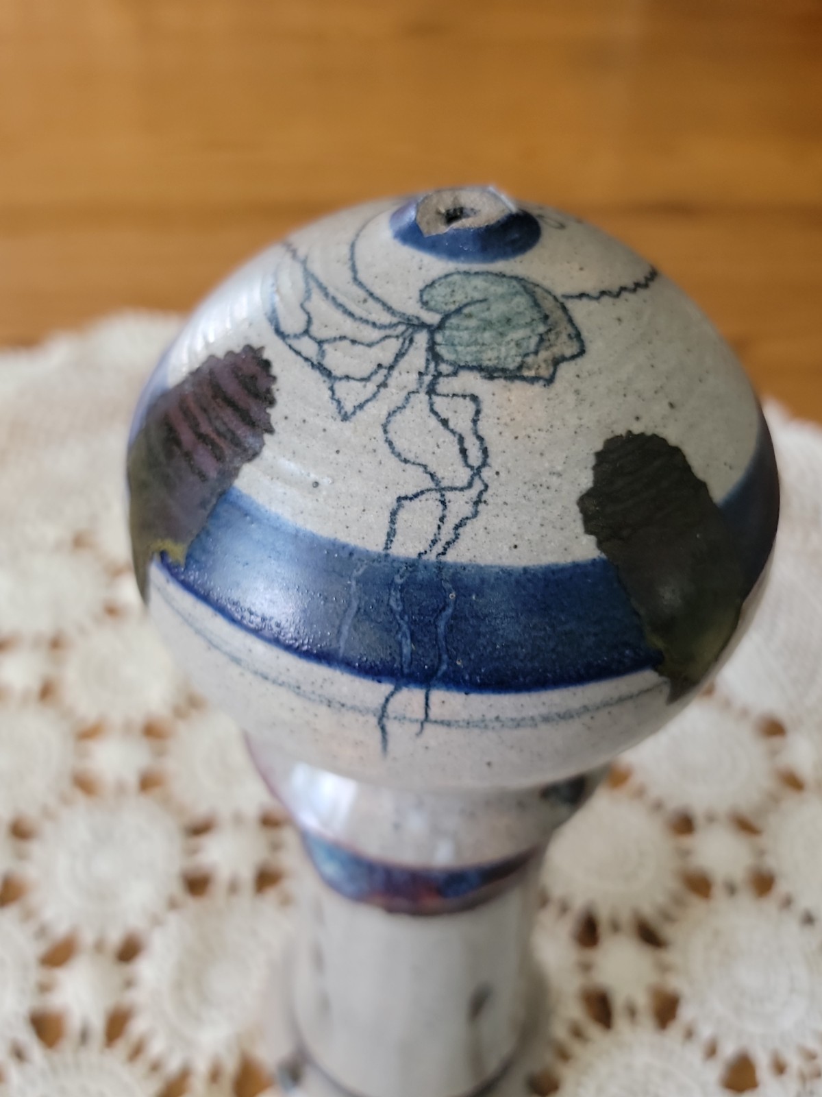 Vintage Ronald “Pete” Lafferty Edinboro Stoneware Pottery Tall Vase 11.25″t×4.5″