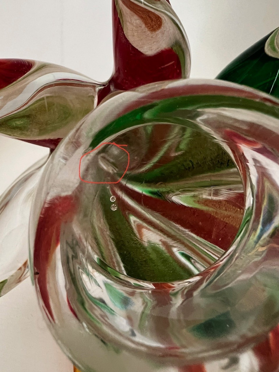 Beautiful Blown Murano Glass Free Standing Spiral Christmas Tree