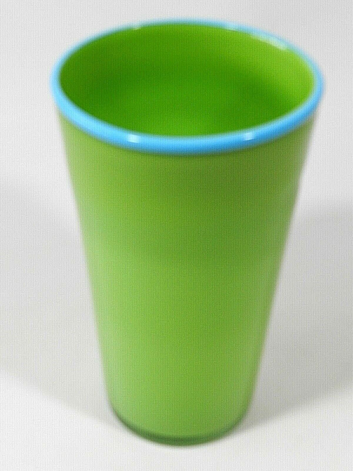 Mid Century Modern Lime Green Glass Vase 9.75″