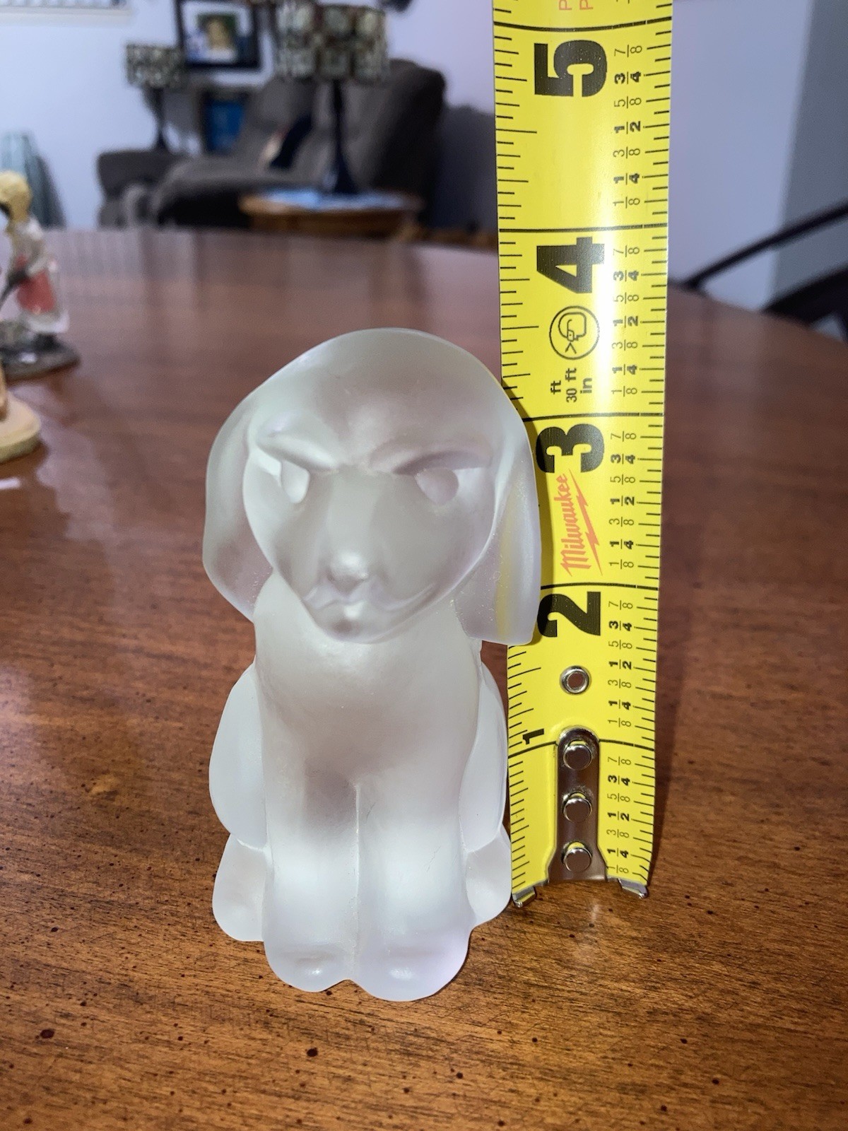 Frosted Clear Glass Dog Figurine Decorative Collectible