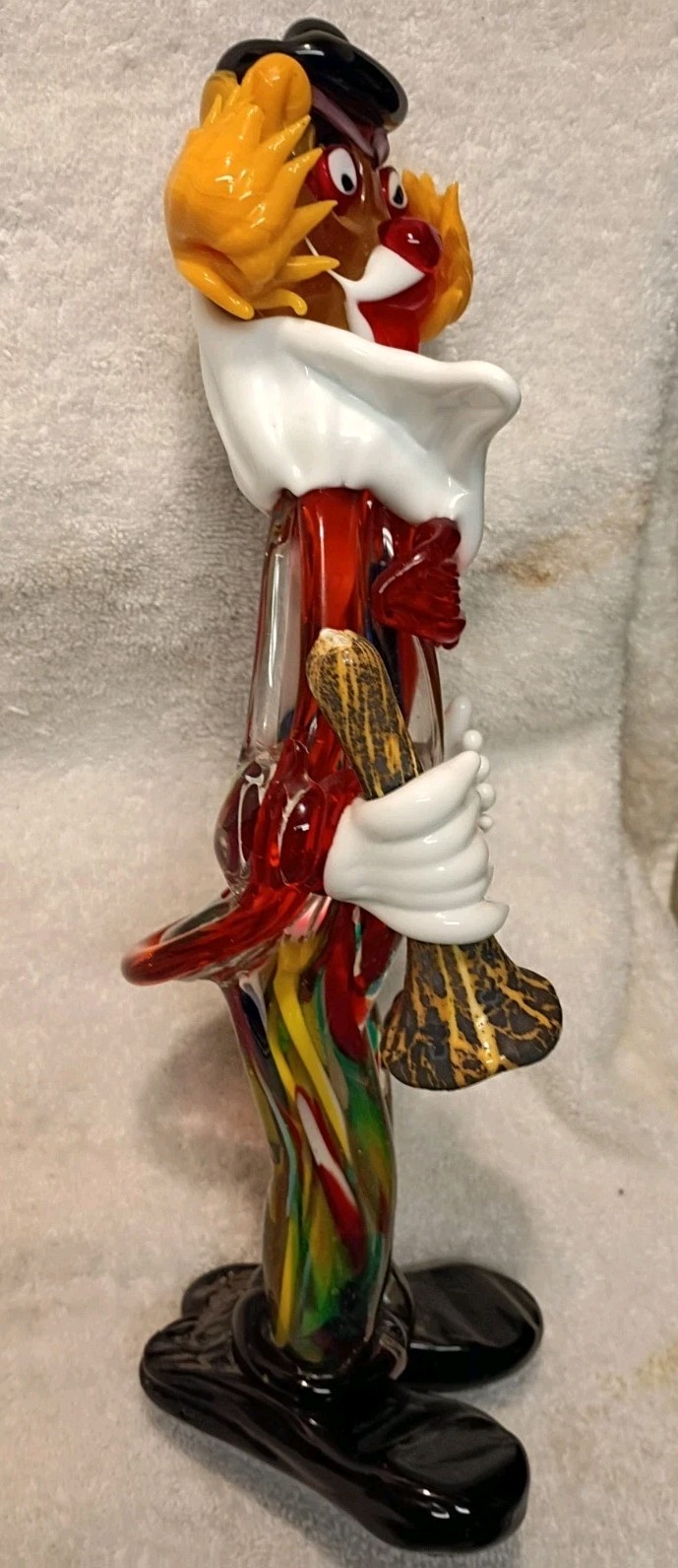 Vtg Large 12″ Murano Glass Musician Clown Figurine Hand Blown Art. UNIQUE Piece!