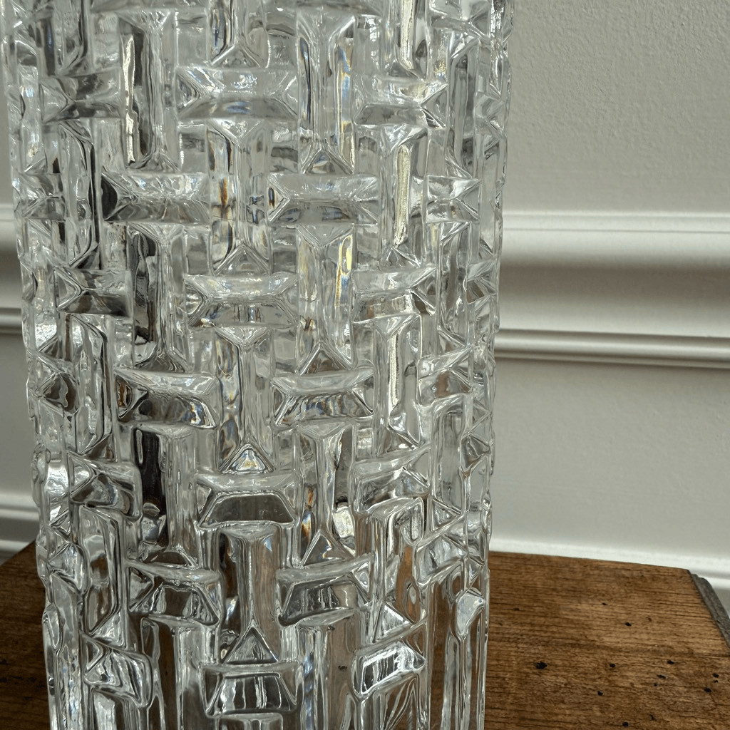 Vintage Art Glass Crystal Vase by Jiri Repasek Union 1970 10”