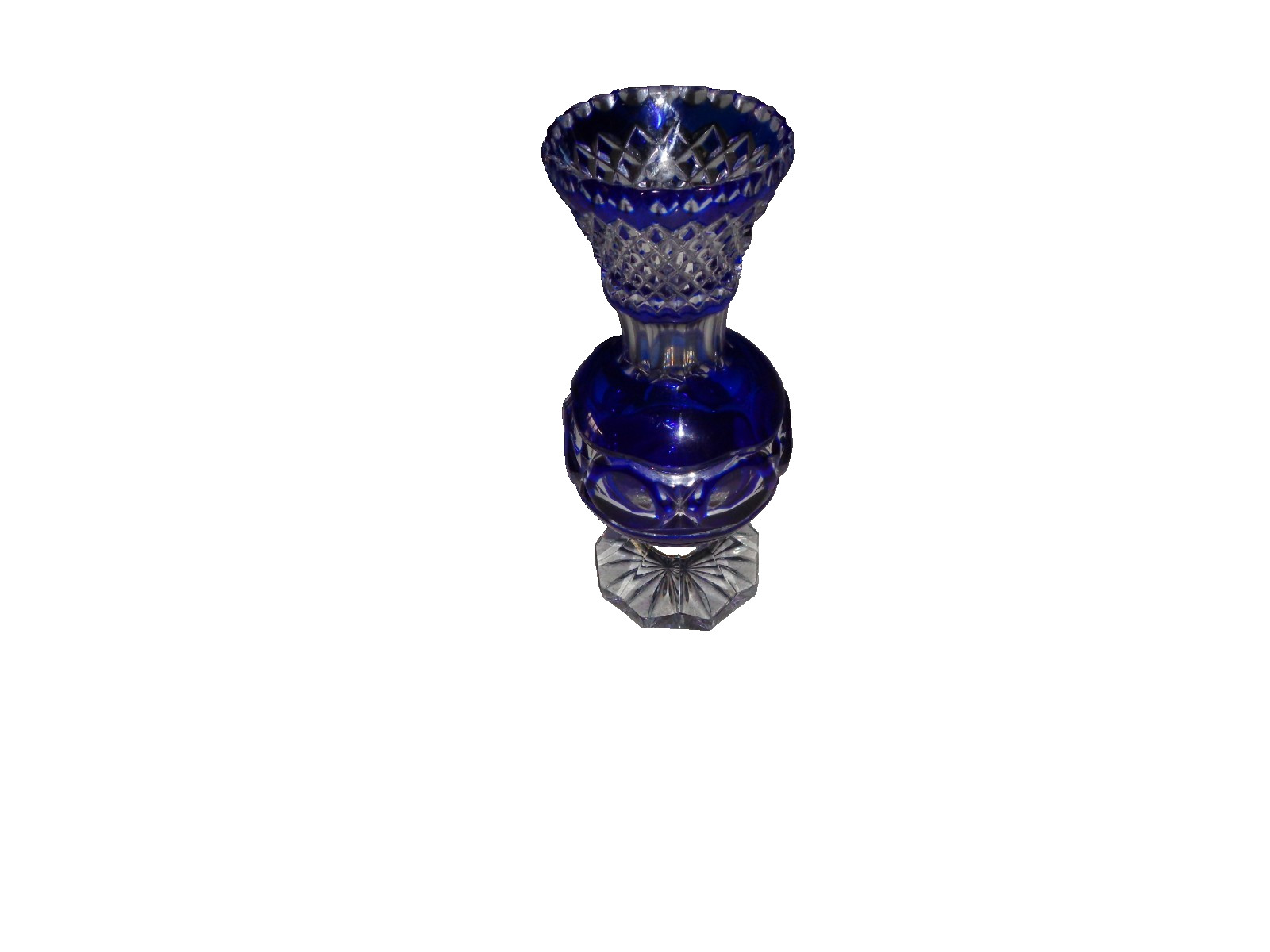 MULTI-COLORED FLOWER GLASS VASE 8″ TALL