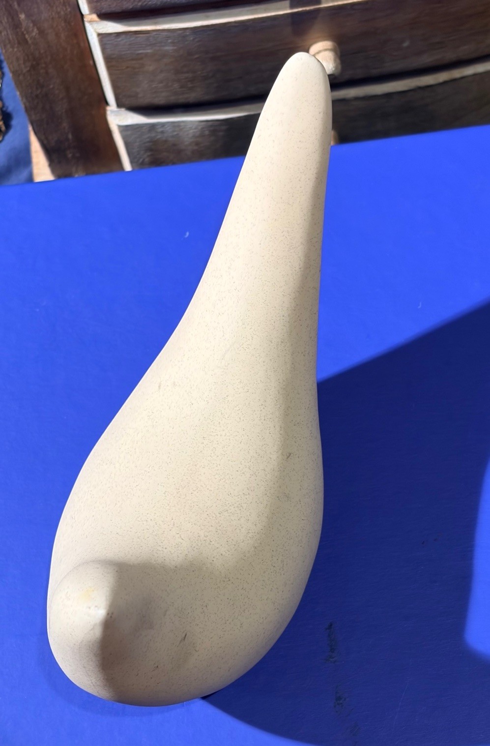 Vintage Ceramic Dove Figurine Mid Century Modern Abstract Speckled Stone Pottery