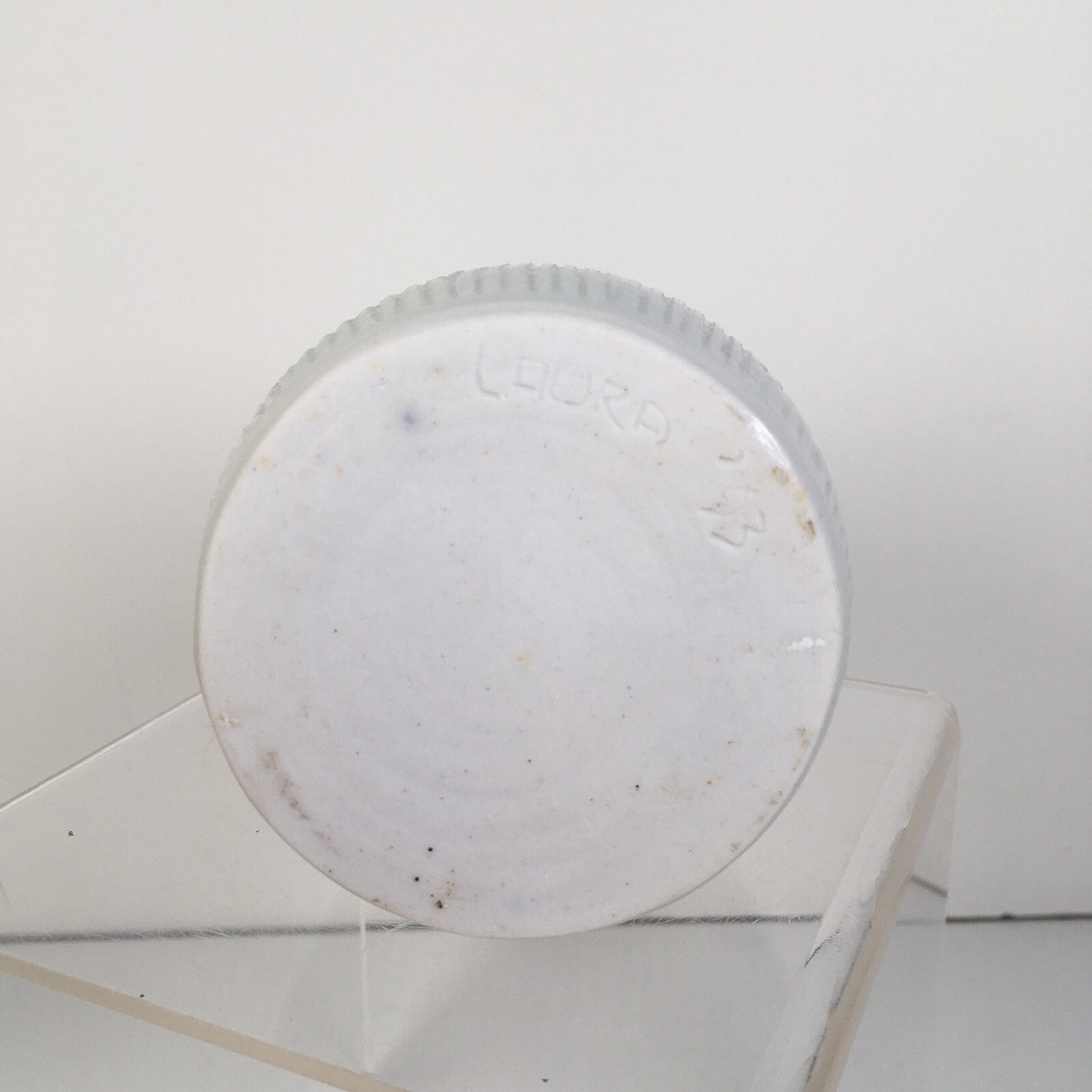 Vintage Art Pottery Vase 4” Tall Pale Gray Blue Signed 1993 Textured