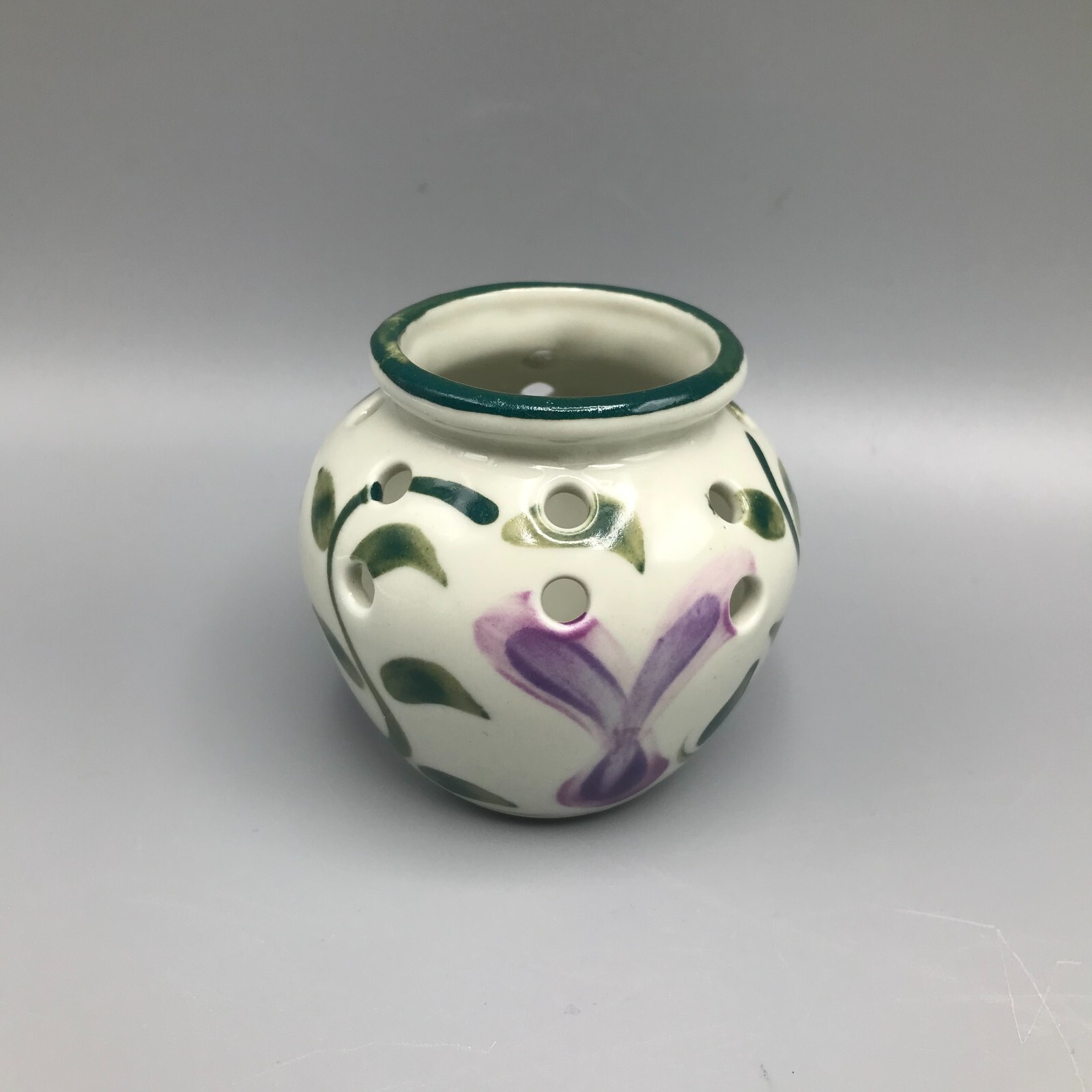 TB Pots Wildflower Miniature Vase Art Pottery Flower Frog USA 2.75″