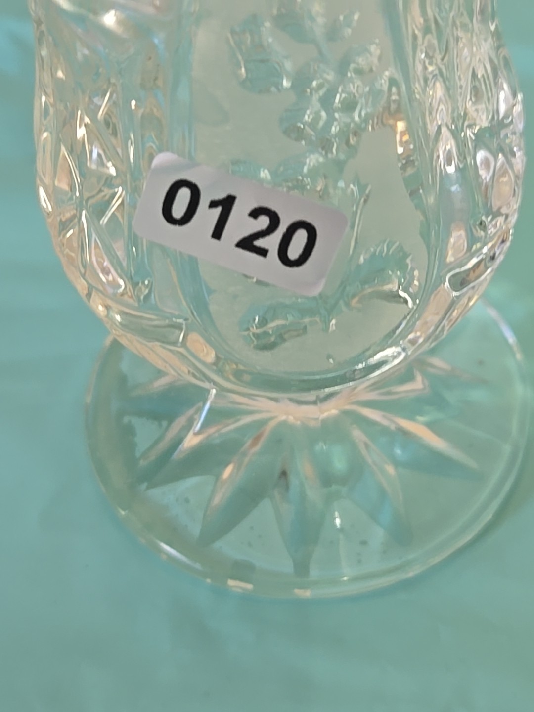 Vtg Crystal Clear Industries Candlestick Holder Yugoslavia 24% Lead Glass Flower