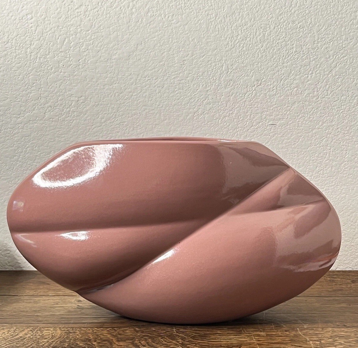 Vintage Post Modern Pink Ceramic Pottery Vase 1980’s