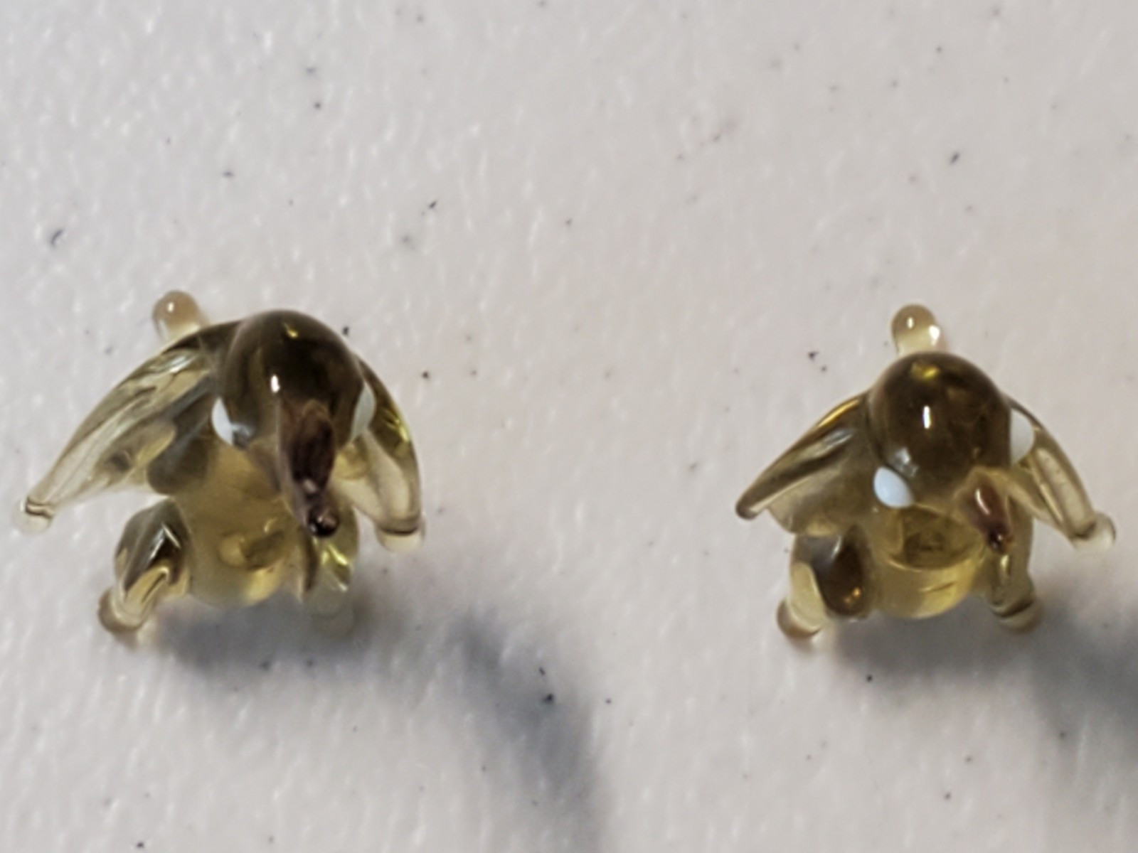 Miniature Art Glass Hand Blown Bird Figurine Lot Of 2