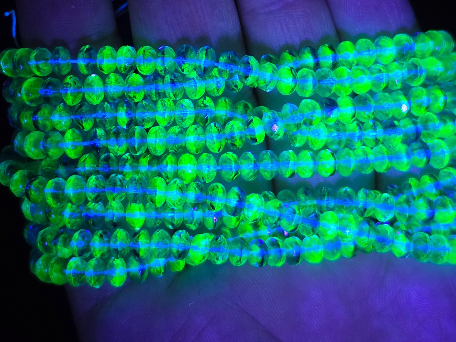 Purple Blue Uranium Glass Rondelle Beads Czech Fire Polished 5x3mm 10pcs