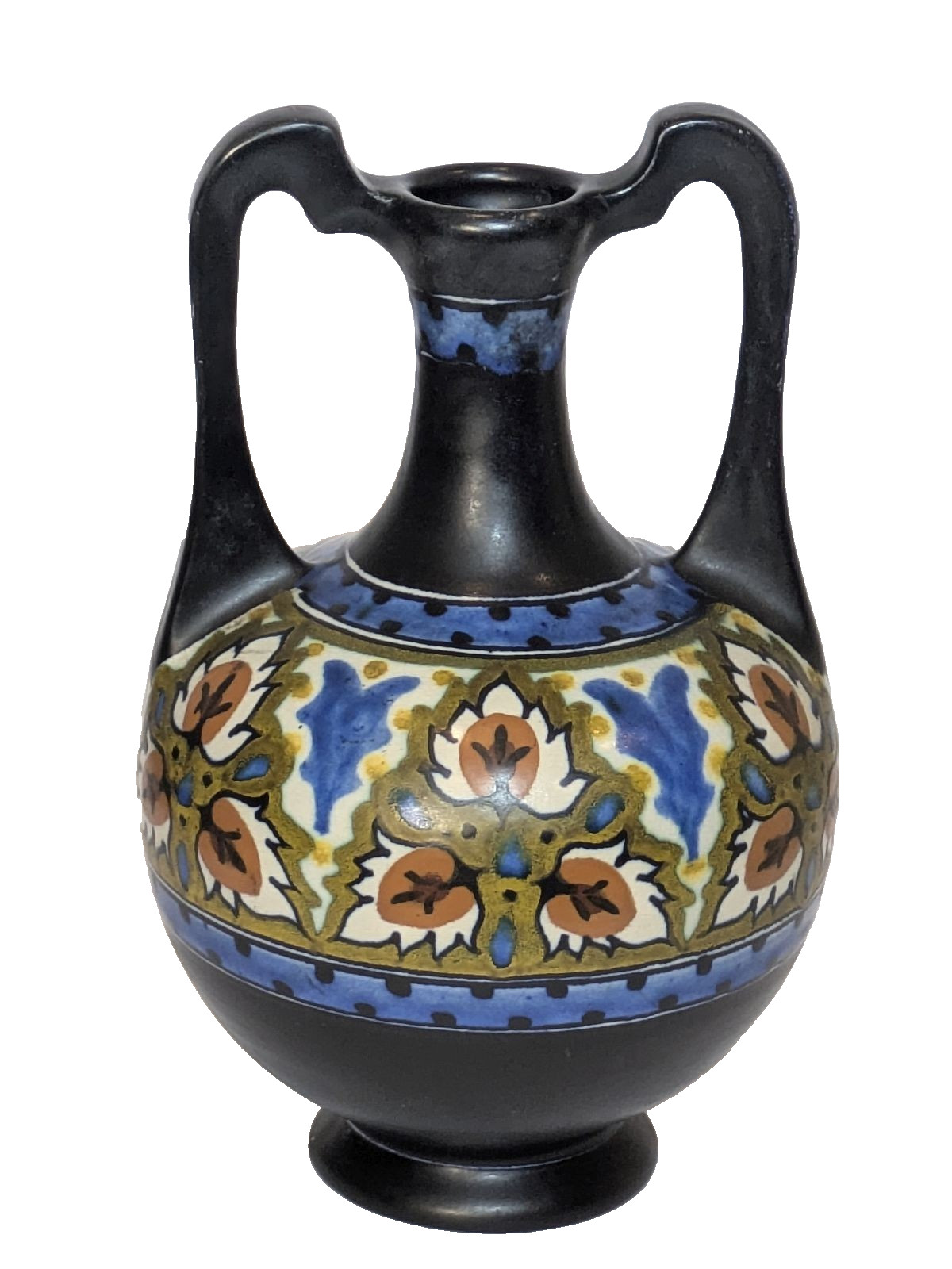 Large Antique Gouda Twin Handled Art Deco Vase Zuid Holland PZH “Blareth” Decor