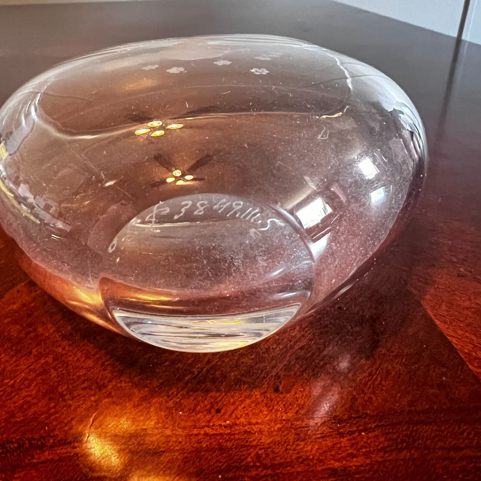 Vintage MCM Orrefors Sweden Etched Figural Art Glass Crystal signed