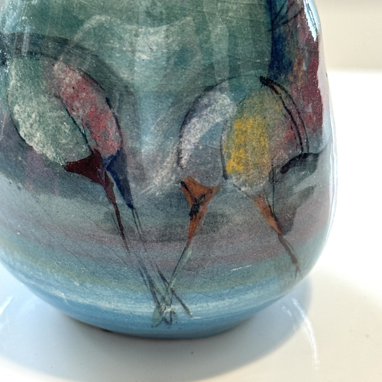 Polia Pillin Art Pottery with Three Horses Weed Vase 3.75″H – Signed