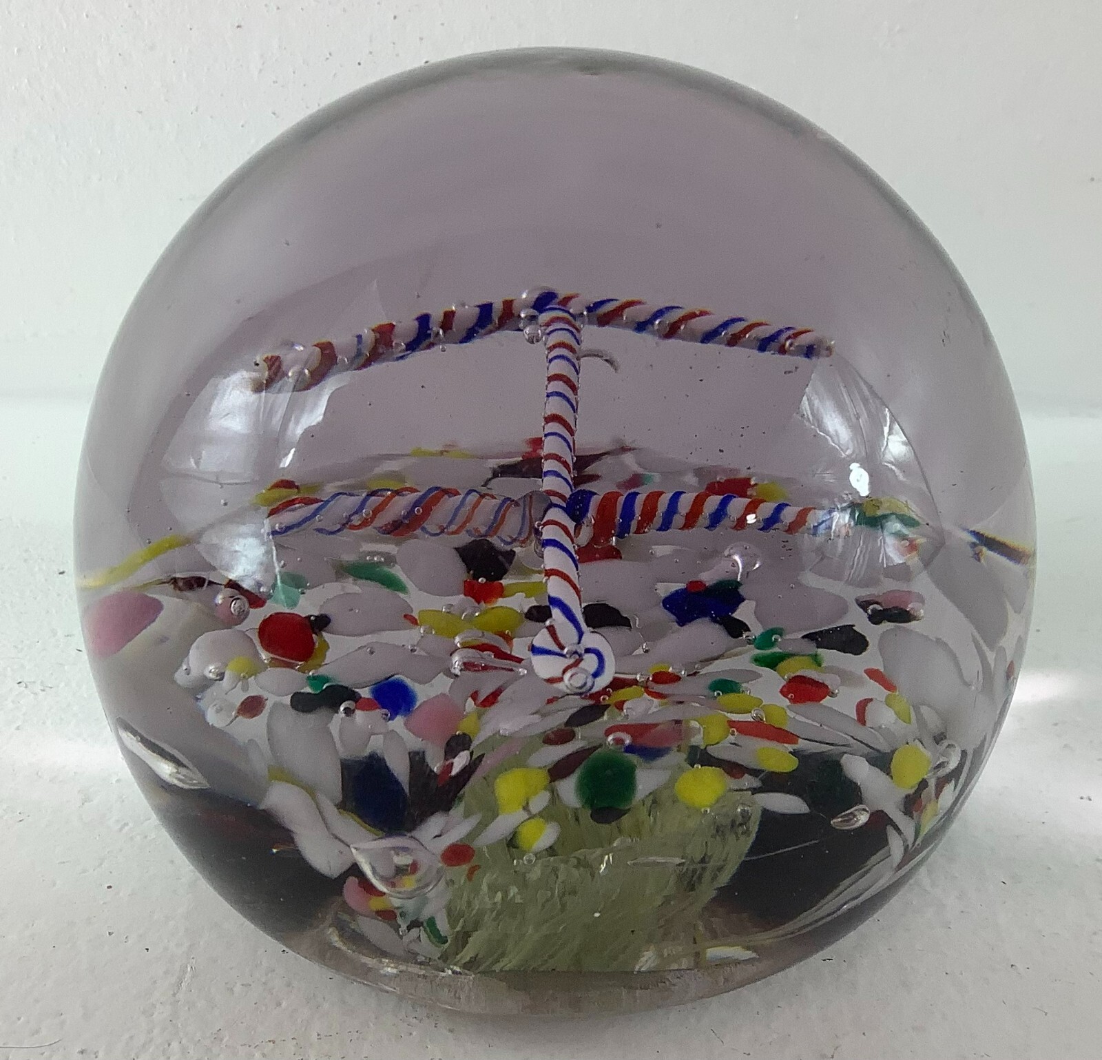Unique Vintage Nautical Boat Anchor Glass Paperweight Confetti Glass Handblown