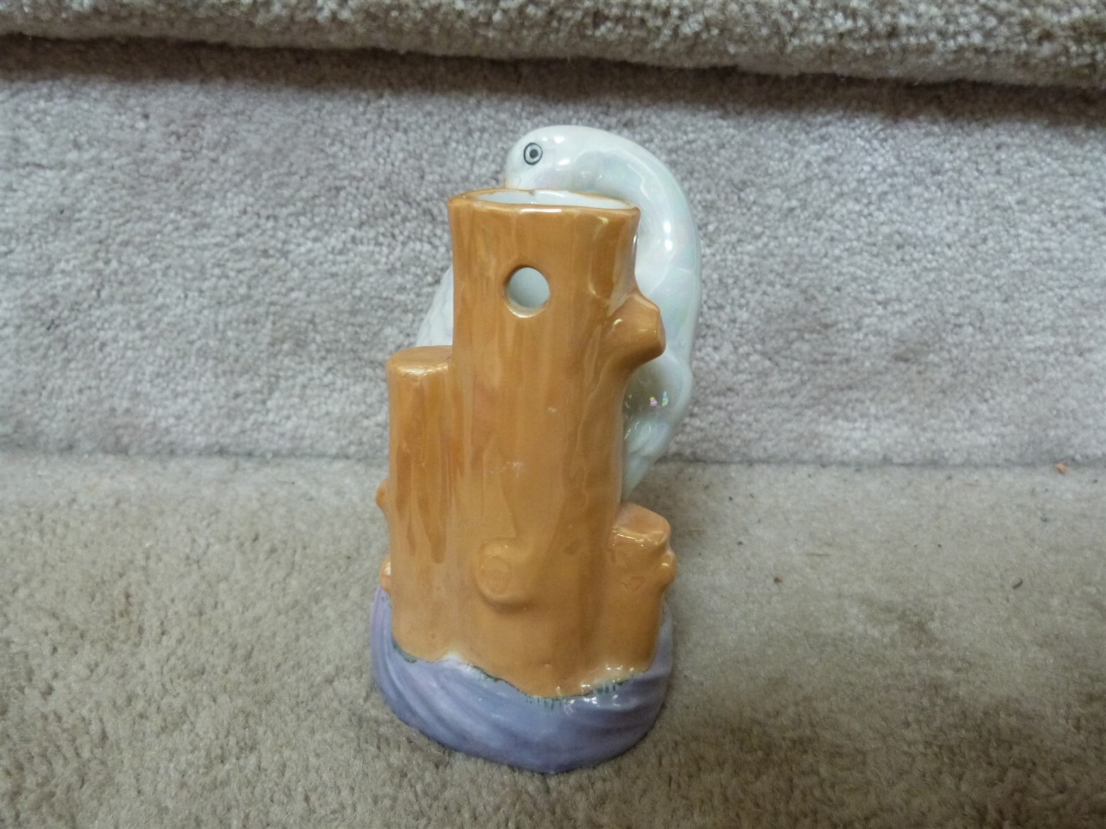 VINTAGE Hand Painted Lusterware Swan Goose Flower Vase Wall Pocket JAPAN 5″