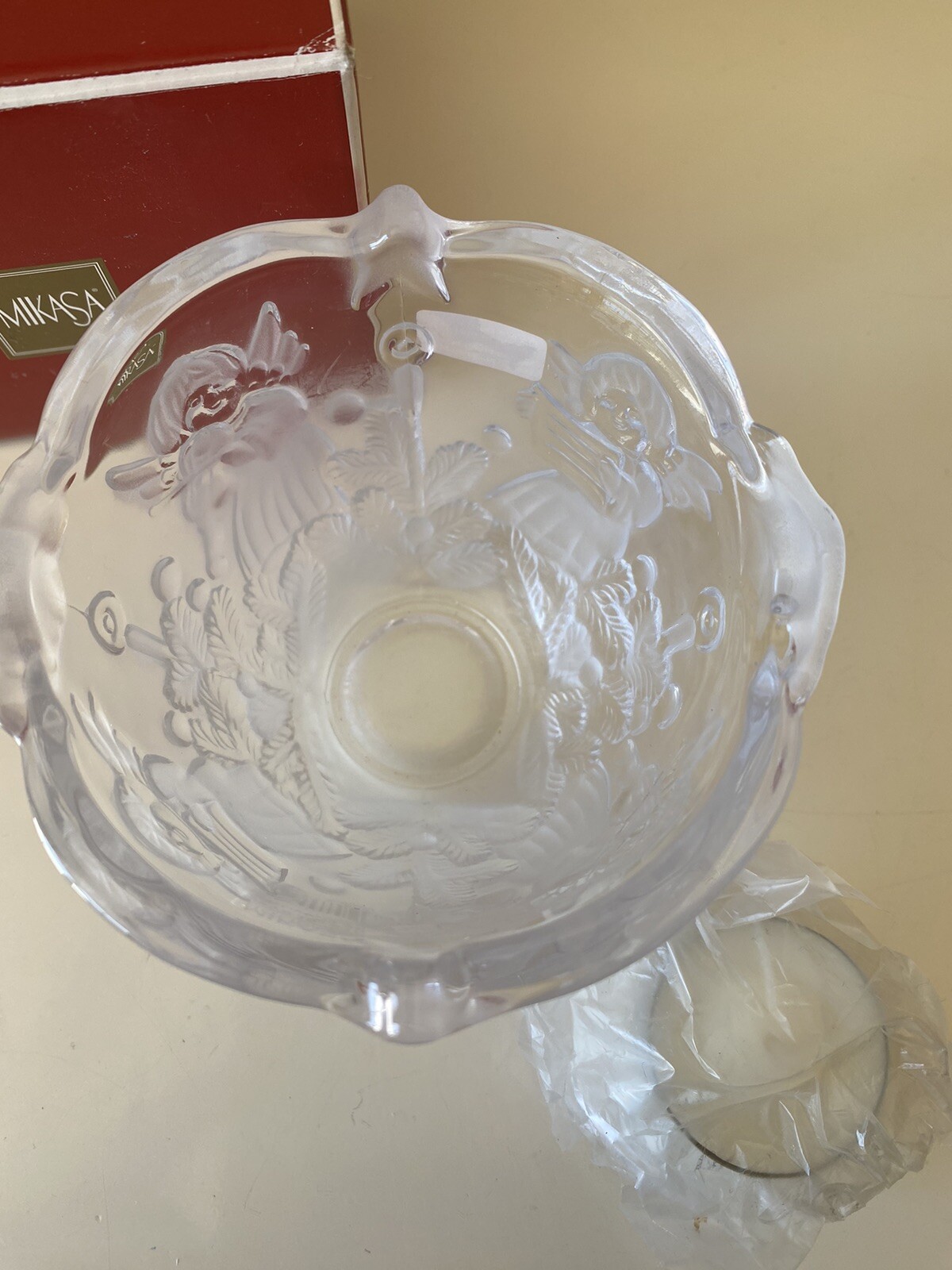 Mikasa Holiday Lights Votive Tea Light Candle Holder Angels Christmas Japan