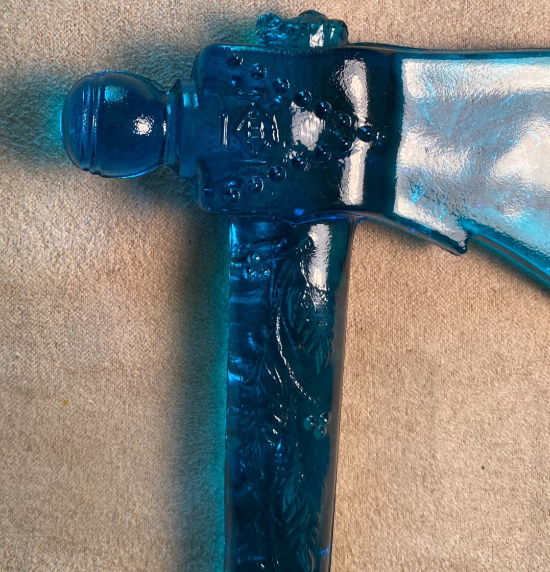 Boyd Glass Tomahawk Hatchet Blue Small Axe Native American Indian Chief
