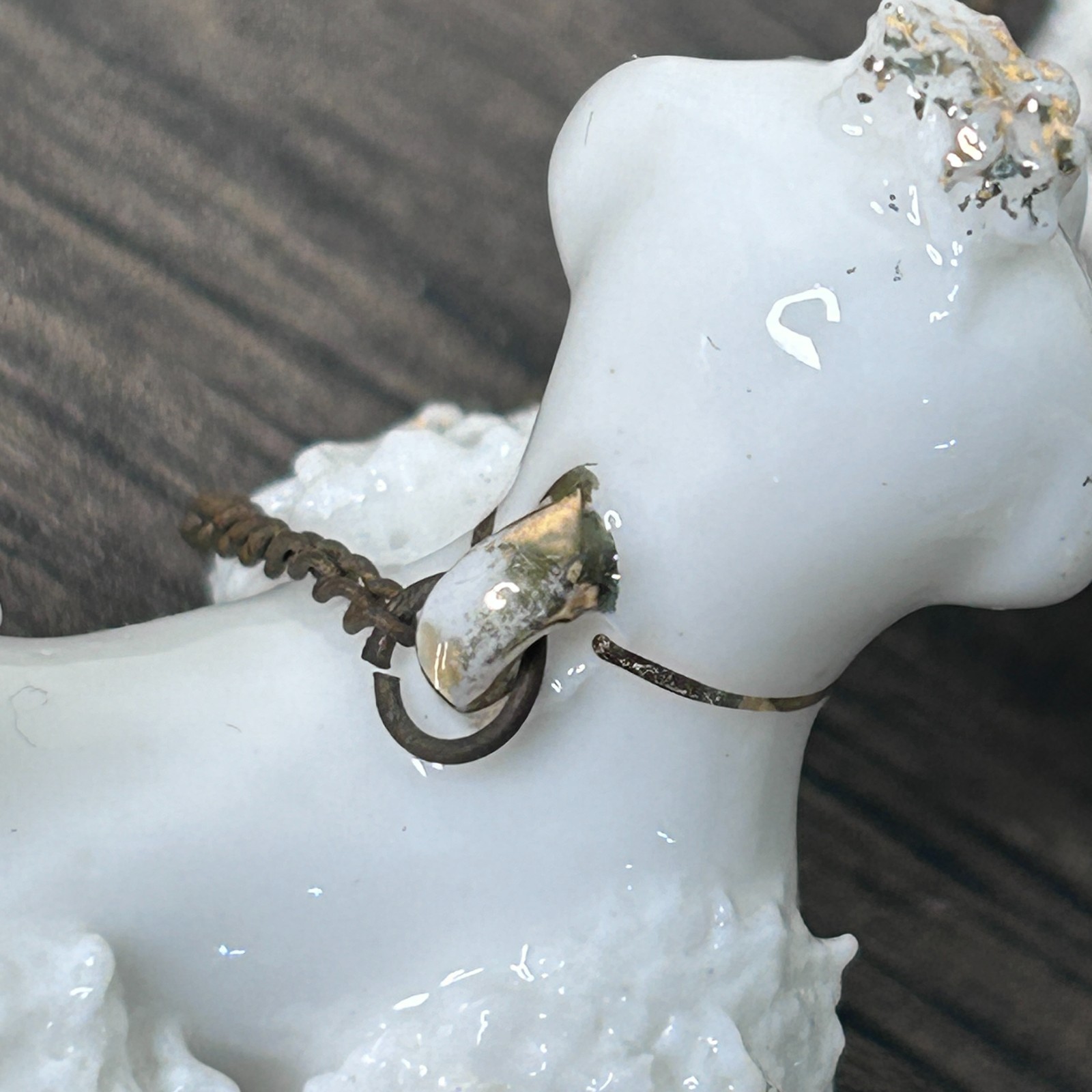 VINTAGE White Spaghetti Noodle Poodle Trio with Chain MCM Japan 4639