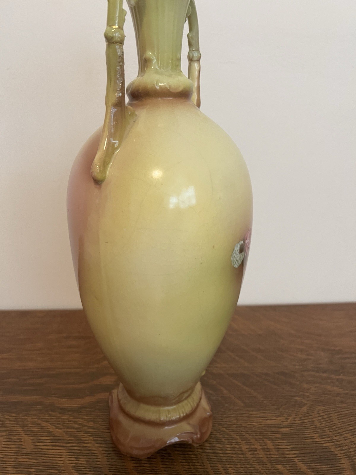 Royal Wettina Austria Hand Painted Floral Rose Ceramic Art Pottery Vase 1900s