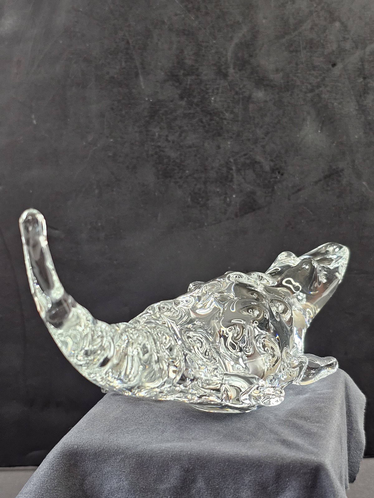 FM Ronneby Sweden Alligator Crocodile Caiman Clear Art Glass Crystal Figurine