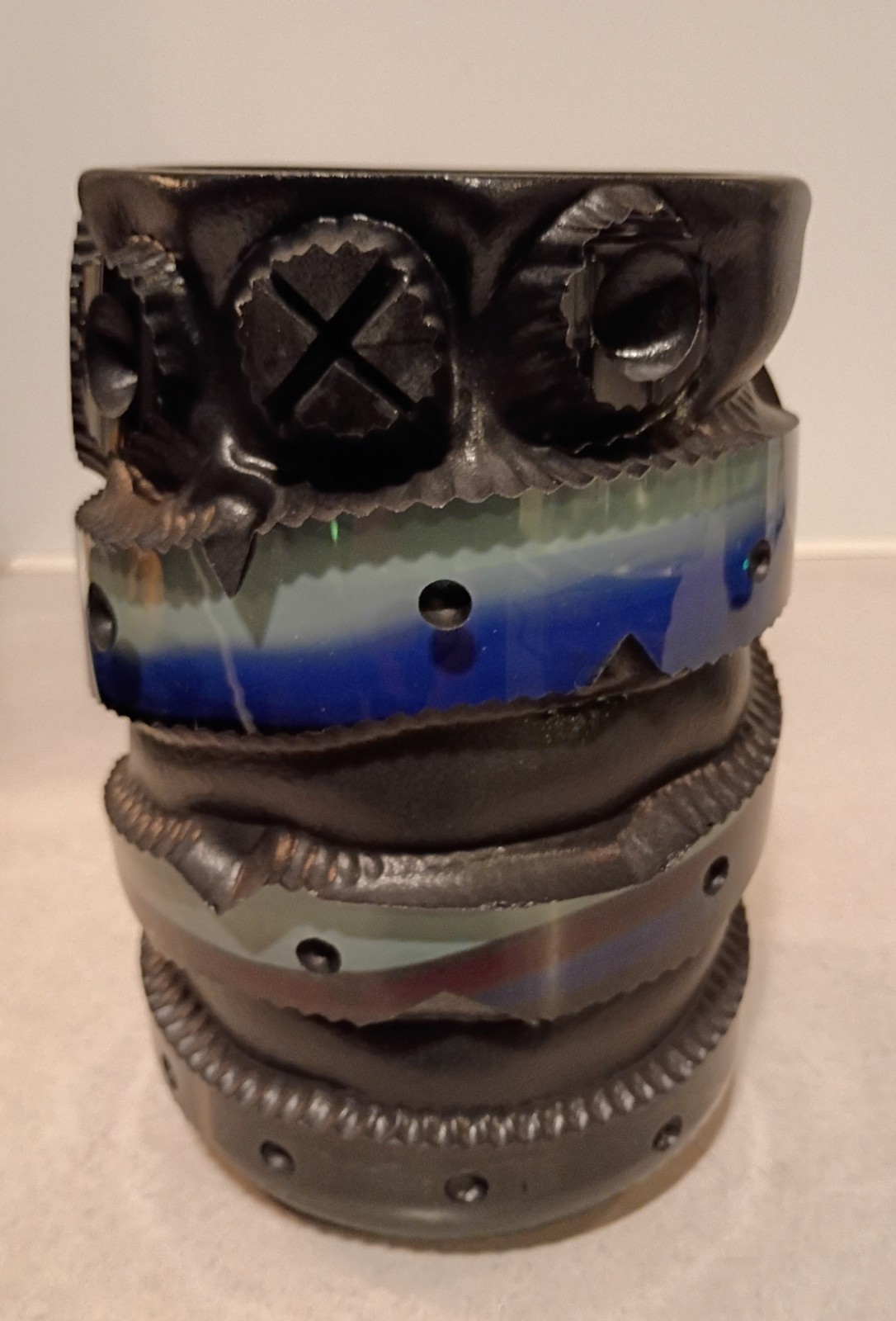 Rare Vintage Amazing Signed 1986 Dan Bergsma Abstract Art Glass Vase